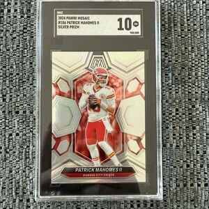 2024 Panini Mosaic Patrick Mahomes ll Silver Prizm #106 graded SGC 10 GEM MINT